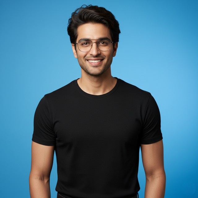 A man modeling the latest spectacles for men by Aura